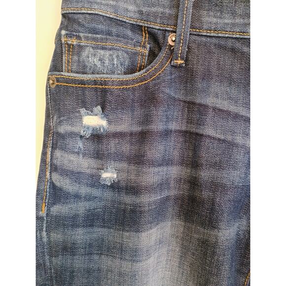 Driftwood Jeans Women Dark Blue 27 Dark Wash Ankle Jean Distressed Stretch Denim - Picture 15 of 16